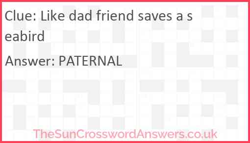 Like dad friend saves a seabird Answer