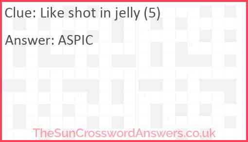 Like shot in jelly (5) Answer