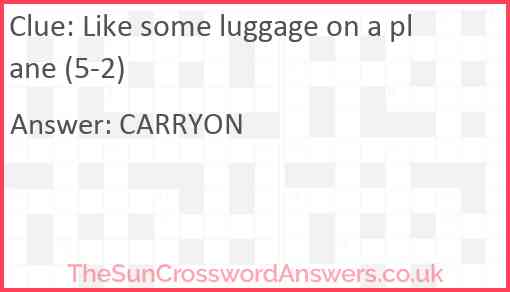 Like some luggage on a plane (5-2) Answer
