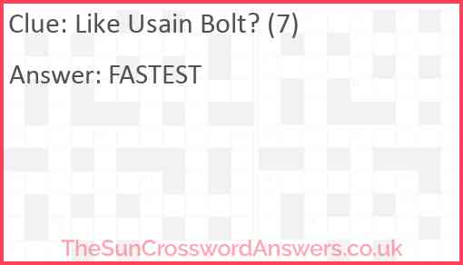 Like Usain Bolt? (7) Answer