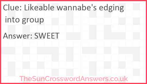 Likeable wannabe's edging into group Answer
