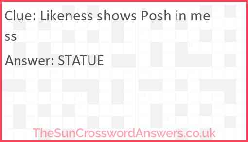 Likeness shows Posh in mess Answer