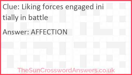 Liking forces engaged initially in battle Answer