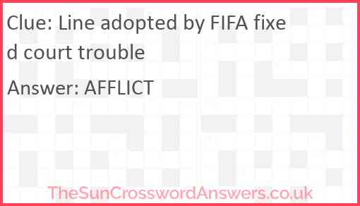 Line adopted by FIFA fixed court trouble Answer