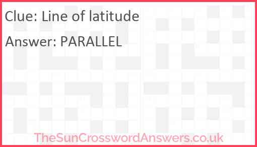 Line of latitude Answer