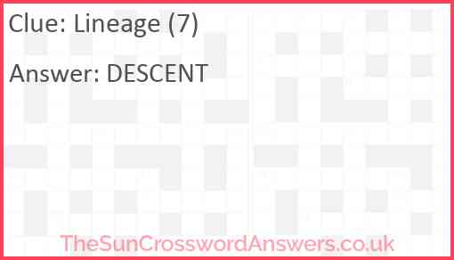 Lineage (7) Answer