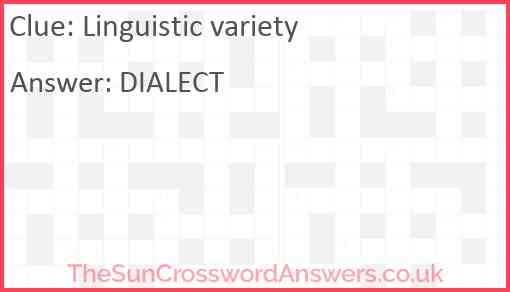 Linguistic variety Answer