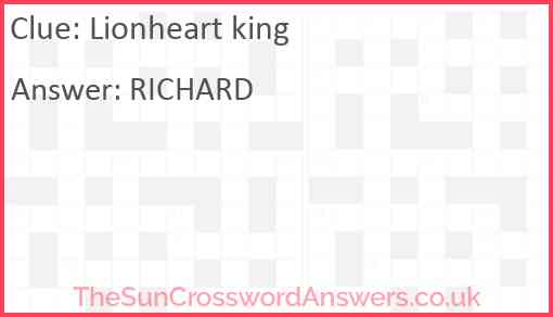 Lionheart king Answer