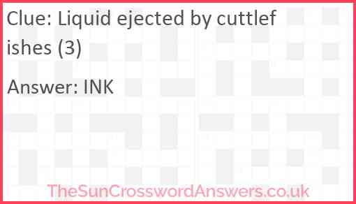 Liquid ejected by cuttlefishes (3) Answer