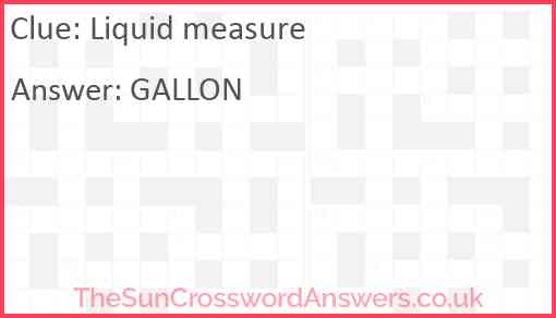 Liquid measure Answer
