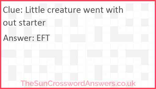 Little creature went without starter Answer