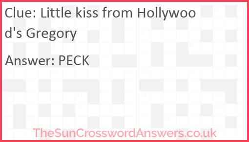 Little kiss from Hollywood's Gregory Answer
