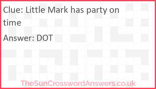 Little Mark has party on time Answer