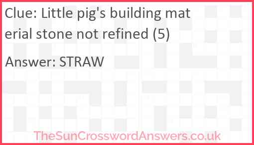 Little pig's building material stone not refined (5) Answer