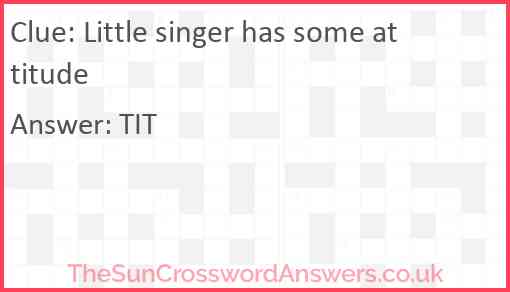 Little singer has some attitude Answer