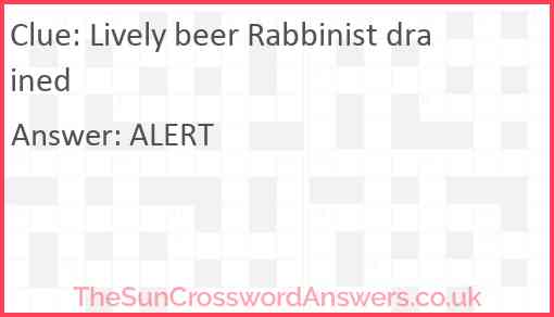 Lively beer Rabbinist drained Answer