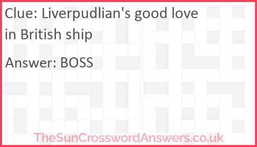 Liverpudlian's good love in British ship Answer