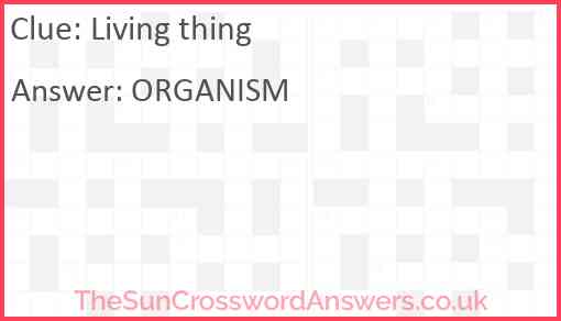 Living thing Answer