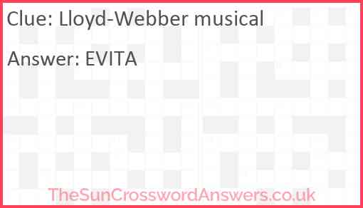 Lloyd-Webber musical Answer