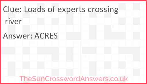 Loads of experts crossing river Answer