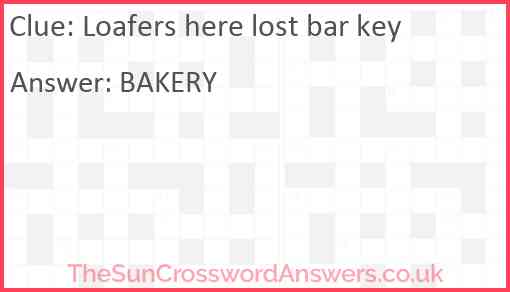 Loafers here lost bar key Answer