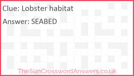 Lobster habitat Answer