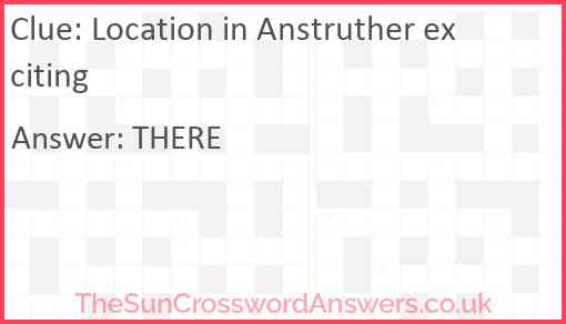 Location in Anstruther exciting Answer
