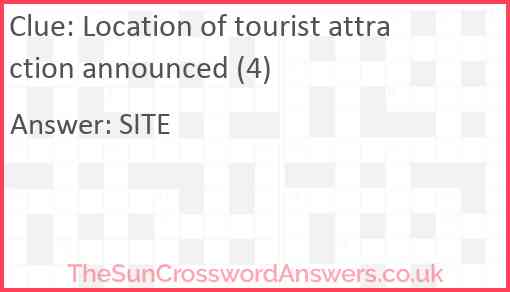 Location of tourist attraction announced (4) Answer