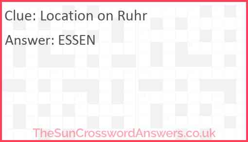 Location on Ruhr Answer