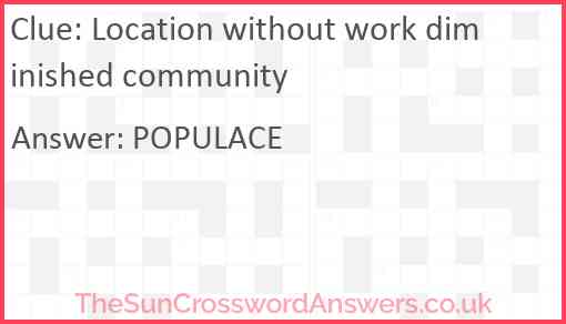Location without work diminished community Answer