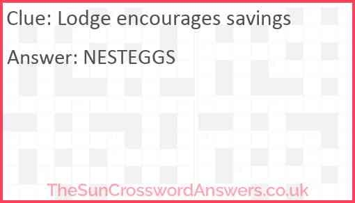 Lodge encourages savings Answer