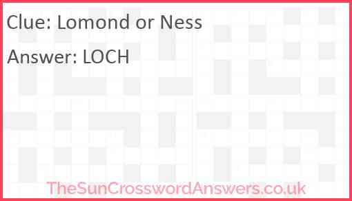 Lomond or Ness Answer
