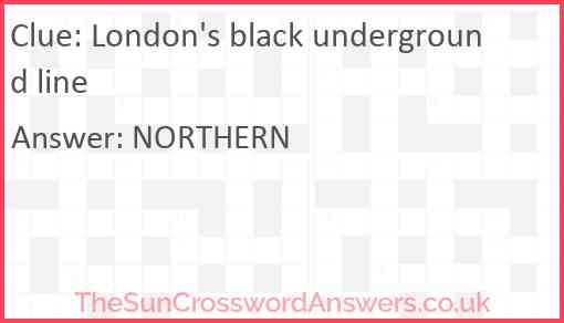 London's black underground line Answer