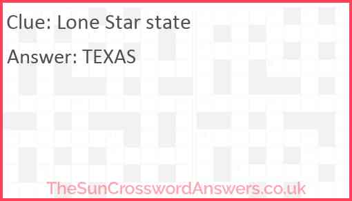 Lone Star state Answer