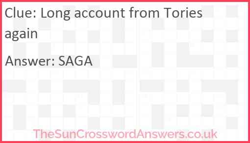 Long account from Tories again Answer