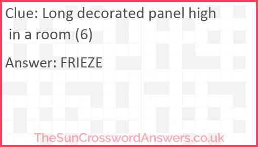 Long decorated panel high in a room (6) Answer