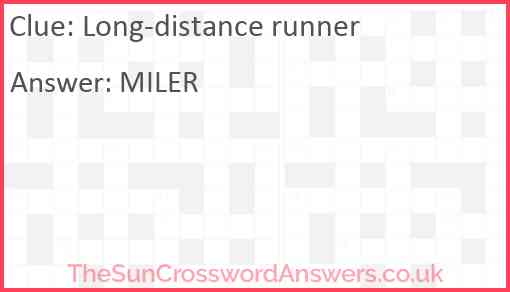 Long-distance runner Answer