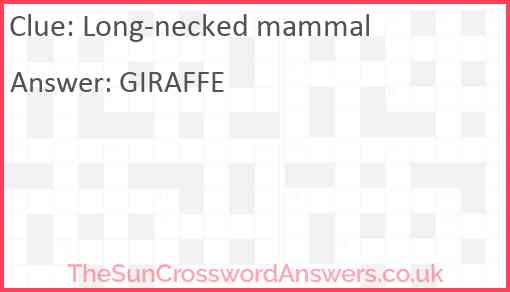 Long-necked mammal Answer
