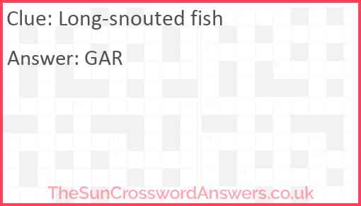 Long-snouted fish Answer