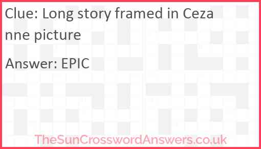 Long story framed in Cezanne picture Answer