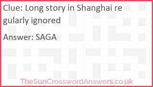 Long story in Shanghai regularly ignored Answer