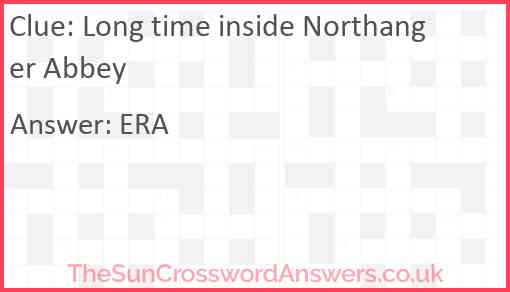 Long time inside Northanger Abbey Answer