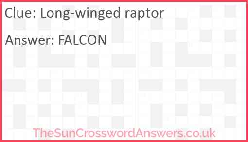 Long-winged raptor Answer