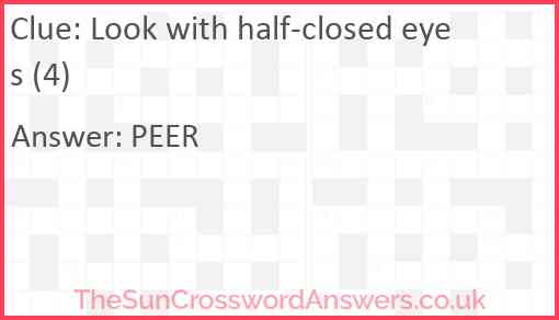 Look with half-closed eyes (4) Answer