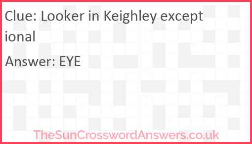 Looker in Keighley exceptional Answer
