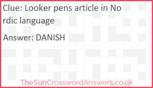Looker pens article in Nordic language Answer