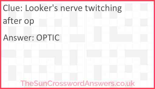 Looker's nerve twitching after op Answer