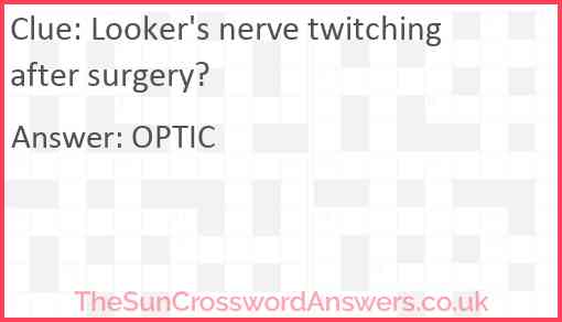 Looker's nerve twitching after surgery? Answer