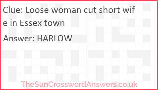 Loose woman cut short wife in Essex town Answer