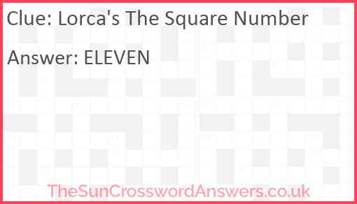 Lorca's The Square Number Answer
